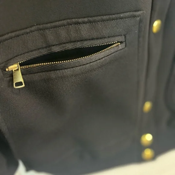 🖤”& Other Stories” Black Jacket with Gold Button Accents & Zippered Pockets Sz 6 - Picture 5 of 13